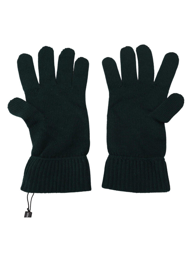 Dolce & Gabbana Green Wrist Length Cashmere Knitted Gloves - Ellie Belle