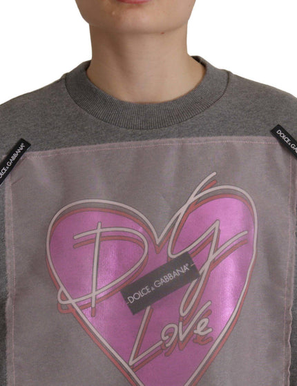 Dolce & Gabbana Grey Heart Pink Limited Edition Top T-shirt - Ellie Belle