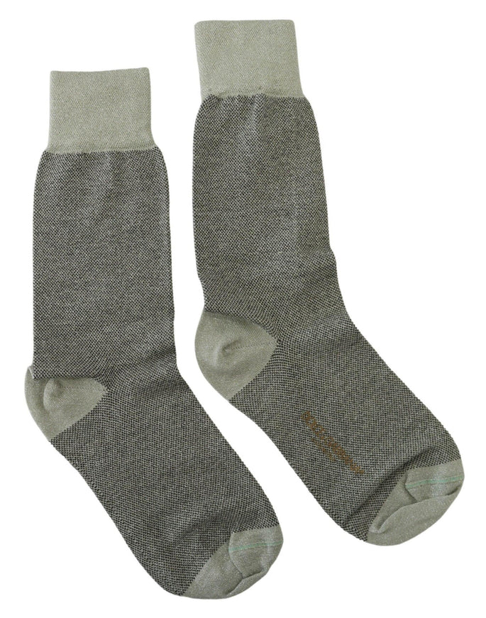 Dolce & Gabbana Grey Viscose Stretch Mid Calf Women Socks - Ellie Belle