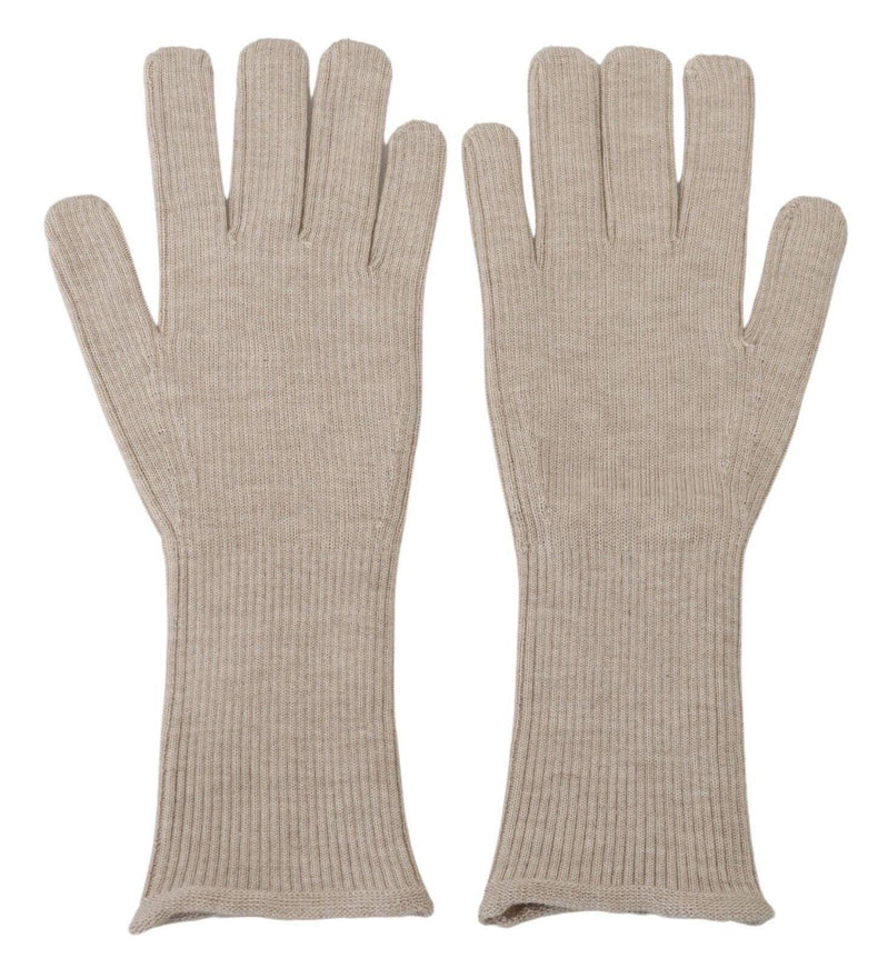 Dolce & Gabbana Ivory Cashmere Silk Hands Mitten Mens Gloves - Ellie Belle