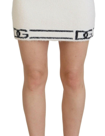 Dolce & Gabbana Ivory DG Logo Print High Waist Mini Skirt - Ellie Belle