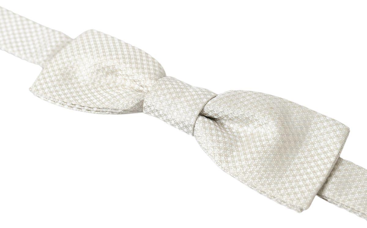 Dolce & Gabbana Ivory Silk Adjustable Neck Papillon Men Bow Tie - Ellie Belle