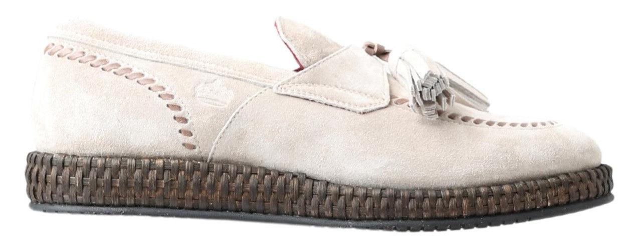 Dolce & Gabbana Ivory Suede Leather Men Espadrille Shoes - Ellie Belle