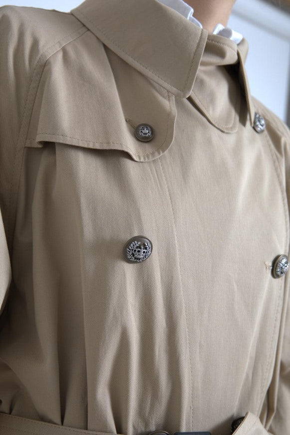 Dolce & Gabbana Khaki Double Breasted Trench Coat Jacket - Ellie Belle