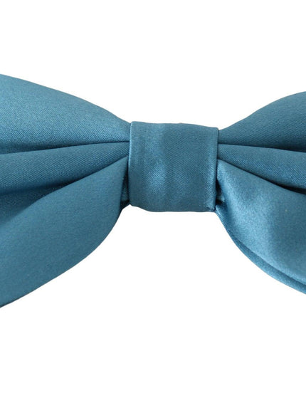 Dolce & Gabbana Light Blue 100% Silk Adjustable Neck Papillon Bow Tie - Ellie Belle