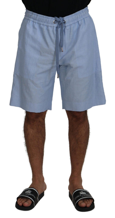 Dolce & Gabbana Light Blue Bermuda Mid Waist Casual Shorts - Ellie Belle