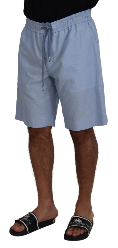 Dolce & Gabbana Light Blue Bermuda Mid Waist Casual Shorts - Ellie Belle