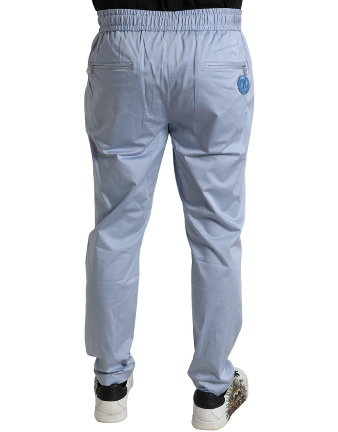 Dolce & Gabbana Light Blue Cotton Stretch Jogger Pants - Ellie Belle