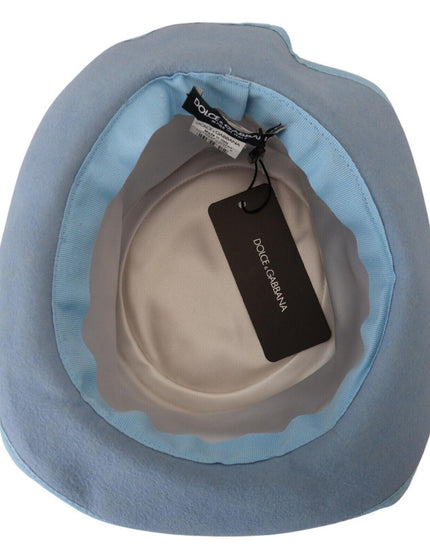 Dolce & Gabbana Light Blue Rabbit Fur Top Hat - Ellie Belle