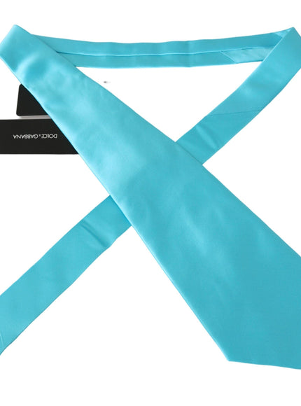 Dolce & Gabbana Light Blue Wide Mens Necktie Accessory 100% Silk Tie