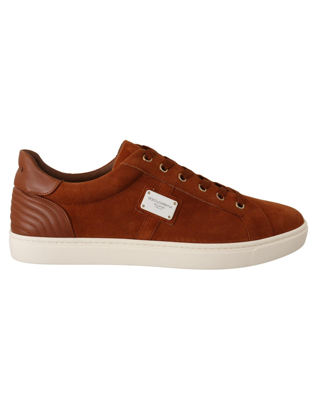 Dolce & Gabbana Light Brown Suede Leather Low Tops Sneakers - Ellie Belle