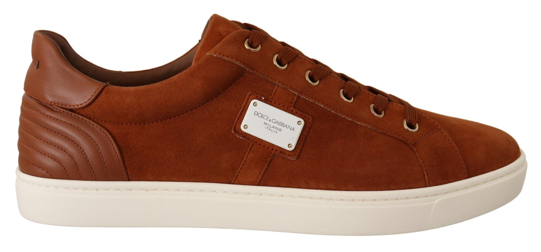 Dolce & Gabbana Light Brown Suede Leather Low Tops Sneakers - Ellie Belle