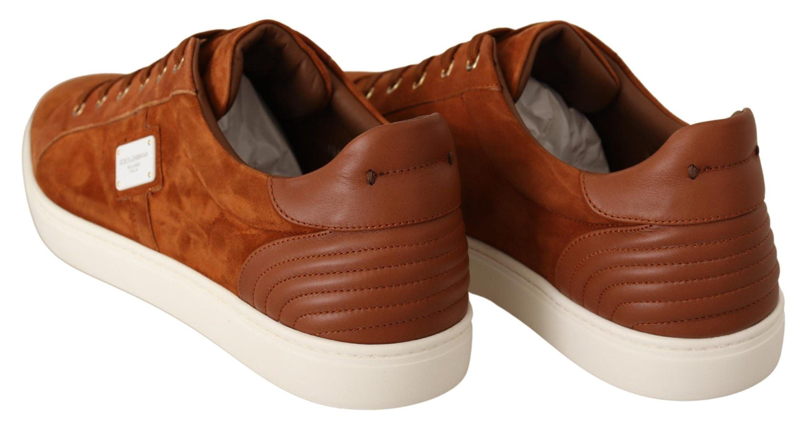 Dolce & Gabbana Light Brown Suede Leather Low Tops Sneakers - Ellie Belle