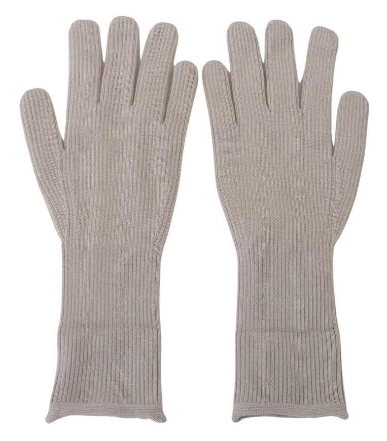 Dolce & Gabbana Light Gray Cashmere Hands Mitten Mens Gloves - Ellie Belle