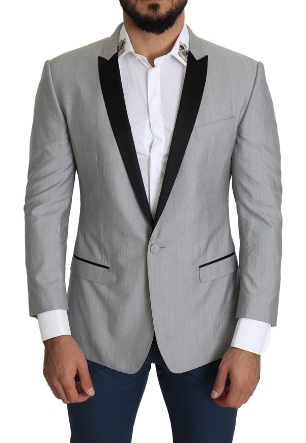 Dolce & Gabbana Light Gray Single Breasted SARTORIA Blazer - Ellie Belle