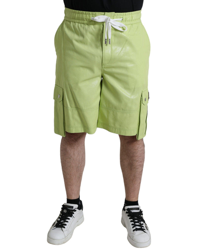 Dolce & Gabbana Light Green Cotton Men Cargo Bermuda Shorts - Ellie Belle