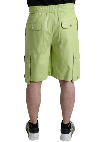 Dolce & Gabbana Light Green Cotton Men Cargo Bermuda Shorts