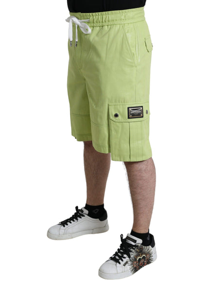 Dolce & Gabbana Light Green Cotton Men Cargo Bermuda Shorts
