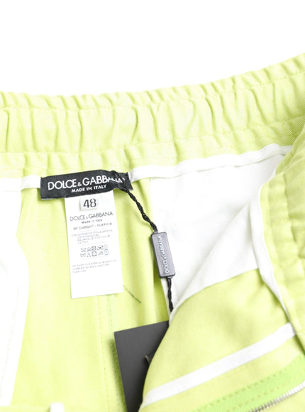 Dolce & Gabbana Light Green Cotton Men Cargo Bermuda Shorts - Ellie Belle