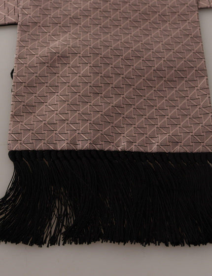 Dolce & Gabbana Light Pink Silk Check Print Neck Wrap Fringes Scarf - Ellie Belle