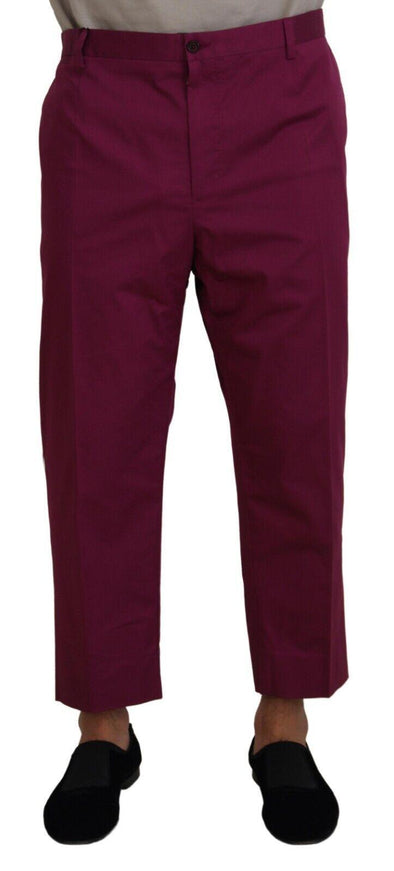 Dolce & Gabbana Magenta Cotton DG Logo Pocket Trouser Pants - Ellie Belle