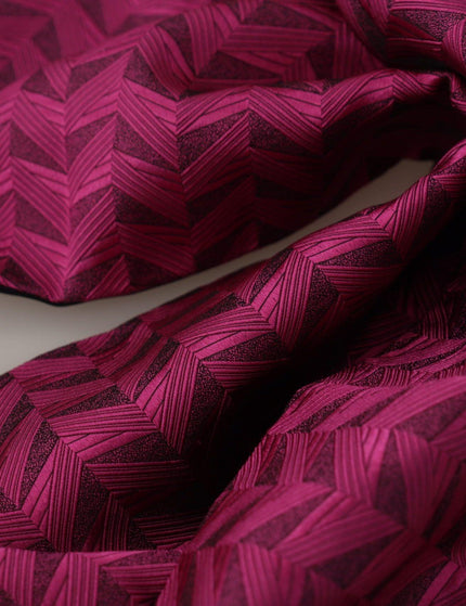 Dolce & Gabbana Magenta Geometric Patterned Shawl Fringe Silk Scarf - Ellie Belle