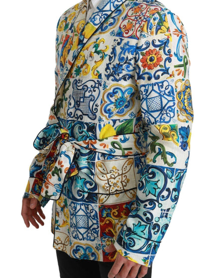 Dolce & Gabbana Majolica Brocade Linen Robe Coat Jacket - Ellie Belle