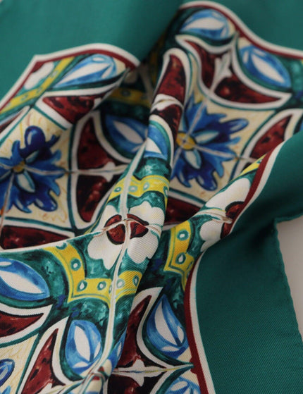 Dolce & Gabbana Majolica Patterned Square Handkerchief Scarf Silk - Ellie Belle