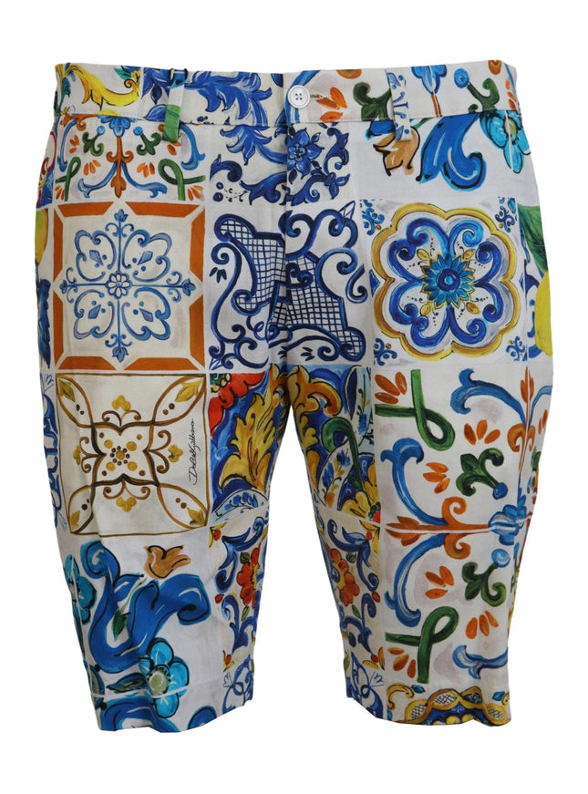 Dolce & Gabbana Majolica Print Cotton Chinos Shorts - Ellie Belle