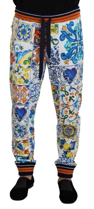 Dolce & Gabbana Majolica Print Cotton Sport Trousers - Ellie Belle