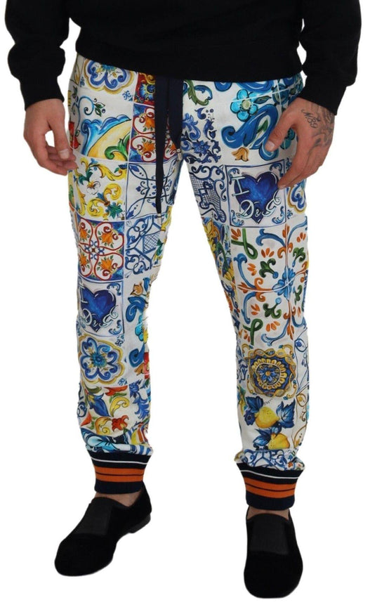 Dolce & Gabbana Majolica Print Cotton Sport Trousers - Ellie Belle