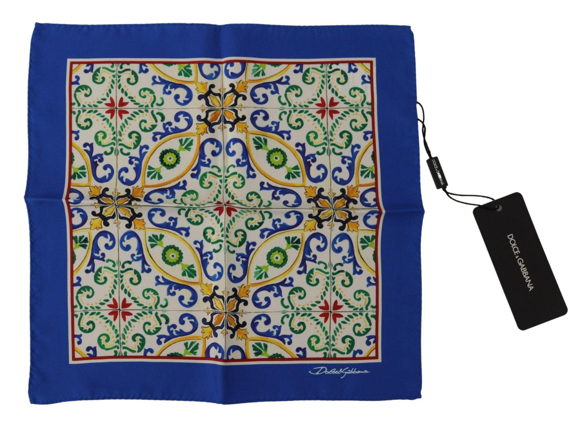 Dolce & Gabbana Majolica Printed Square Handkerchief Scarf - Ellie Belle