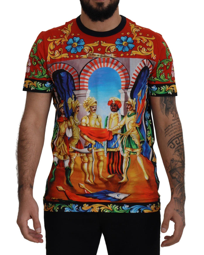 Dolce & Gabbana Majolica Soldier Cotton Mens Exclusive T-shirt - Ellie Belle