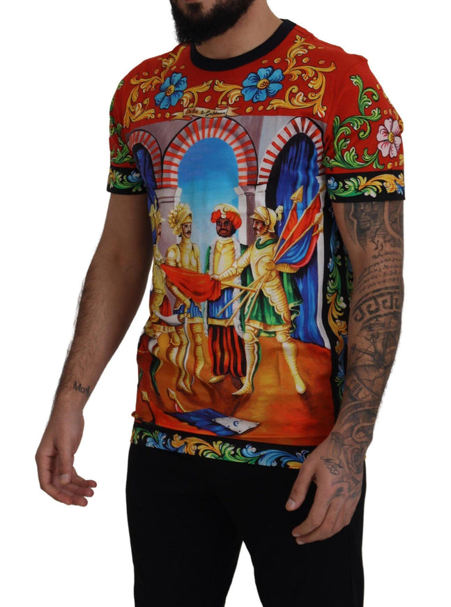 Dolce & Gabbana Majolica Soldier Cotton Mens Exclusive T-shirt - Ellie Belle