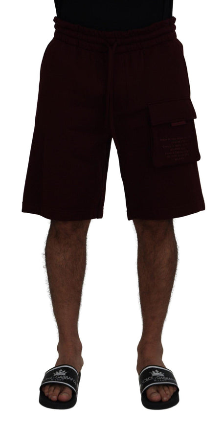 Dolce & Gabbana Maroon Bermuda Cargo Men Shorts - Ellie Belle