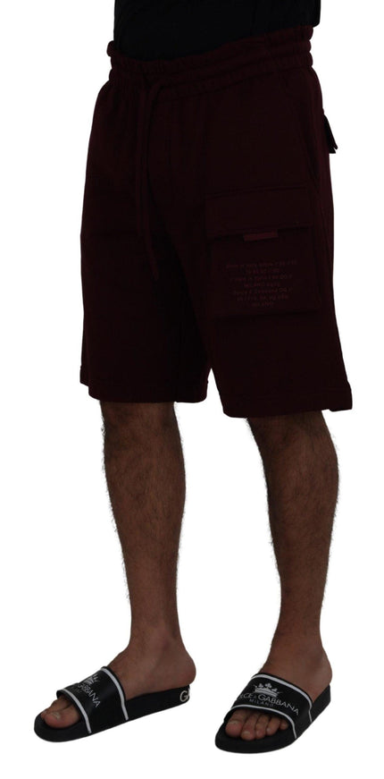 Dolce & Gabbana Maroon Bermuda Cargo Men Shorts - Ellie Belle