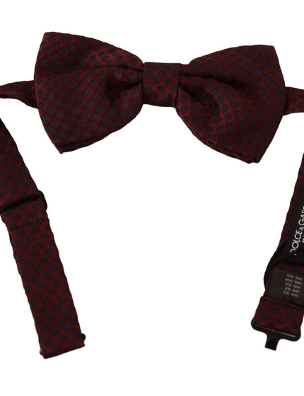 Dolce & Gabbana Maroon Dots Silk Adjustable Neck Papillon Bow Tie - Ellie Belle
