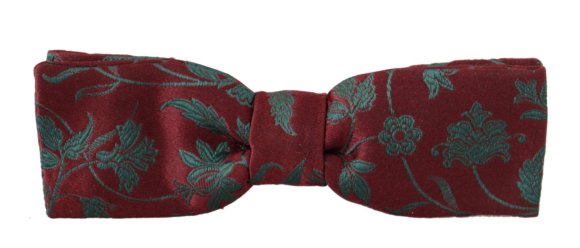 Dolce & Gabbana Maroon Pattern Adjustable Neck Papillon Bow Tie - Ellie Belle