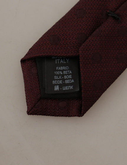 Dolce & Gabbana Maroon Solid 100% Silk Adjustable Necktie - Ellie Belle