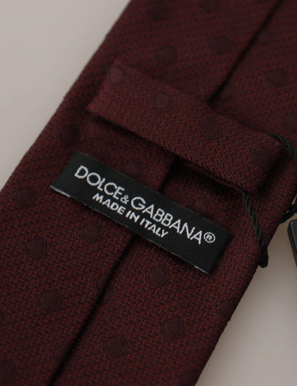 Dolce & Gabbana Maroon Solid 100% Silk Adjustable Necktie - Ellie Belle