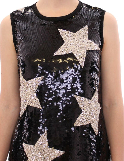 Dolce & Gabbana Masterpiece Black Crystal Swarovski Stars Sheath Dress - Ellie Belle