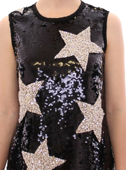 Dolce & Gabbana Masterpiece Black Crystal Swarovski Stars Sheath Dress - Ellie Belle