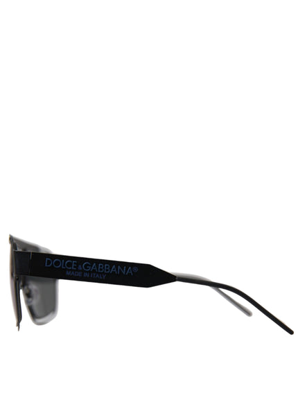 Dolce & Gabbana Matte Black DG2270 Logo Navigator Metal Frame Sunglasses - Ellie Belle