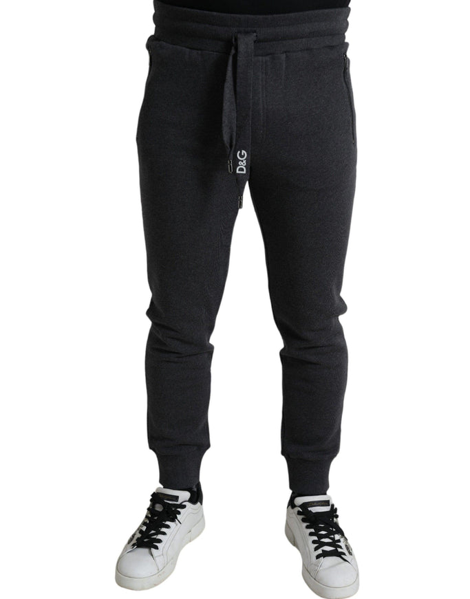 Dolce & Gabbana Melange Grey Cotton Jogger Sweatpants Pants - Ellie Belle