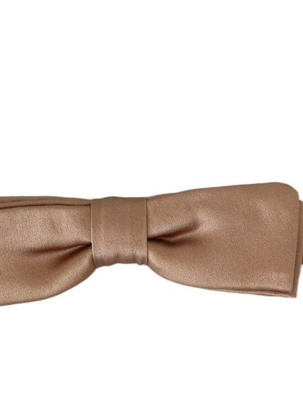 Dolce & Gabbana Men Beige 100% Silk Adjustable Neck Papillon Bow Tie - Ellie Belle