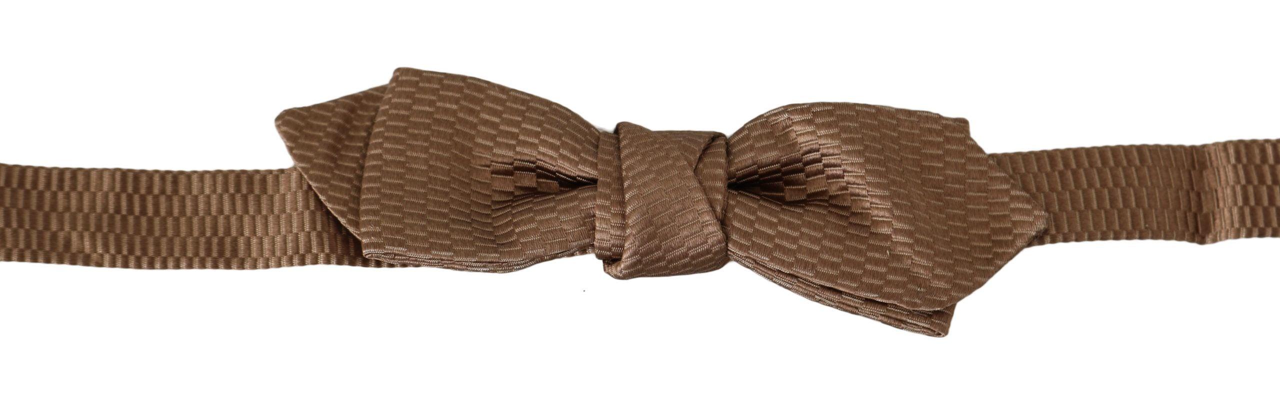 Dolce & Gabbana Men Brown Gold Adjustable Neck Papillon Bow Tie - Ellie Belle