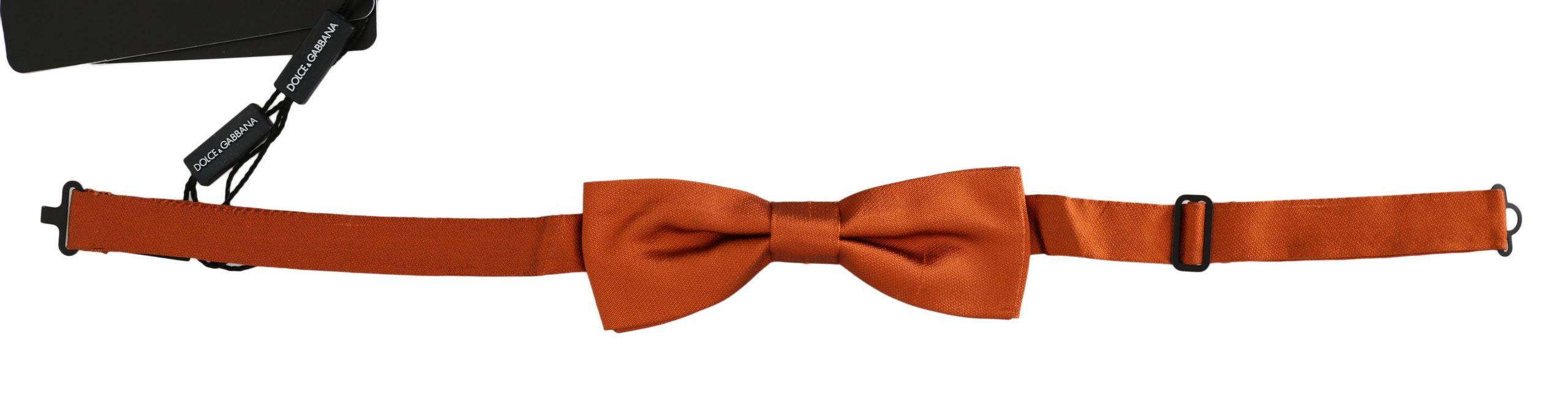 Dolce & Gabbana Men Dark Orange Silk Adjustable Neck Papillon Bow Tie - Ellie Belle