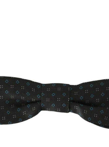 Dolce & Gabbana Men Gray Pattern Silk Adjustable Neck Papillon Bow Tie