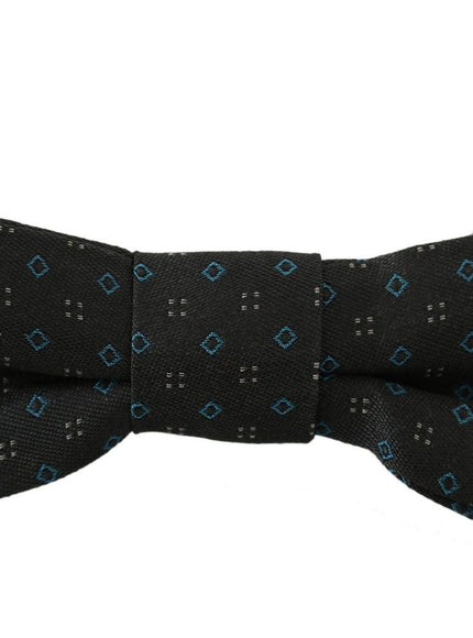 Dolce & Gabbana Men Gray Pattern Silk Adjustable Neck Papillon Bow Tie