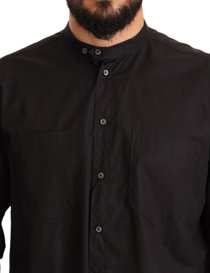 Dolce & Gabbana Men's Black 100% Cotton Formal Dress Top Shirt - Ellie Belle